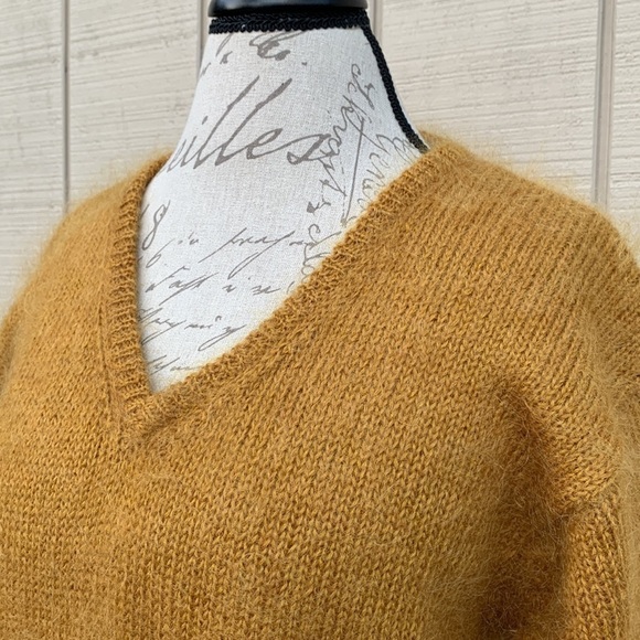 KIKIT MAURICE SASSON Mohair V-Neck Sweater - Mustard - Picture 5 of 10